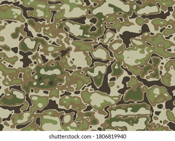 Camouflage seamless pattern. Five colors of the natural environment. 