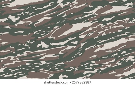 Camouflage seamless pattern. Forest real tree camouflage design. Hunting camouflage. Tiger stripe pattern. Tiger stripe camouflage pattern