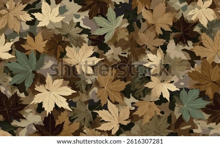 Camouflage seamless pattern. Forest real tree camouflage design. Hunting camouflage. Vector hunting camo texture.
