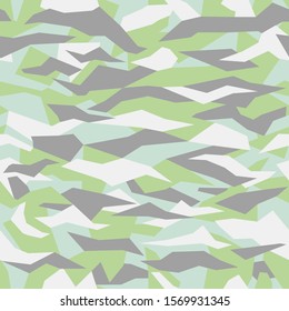 Camouflage seamless pattern. Geometric abstract modern vector camo, background in in soft pastel colors.