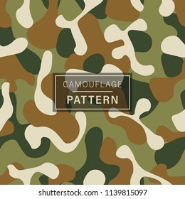 Camouflage seamless pattern. Green brown black olive colors forest texture. Camouflage seamless pattern background.