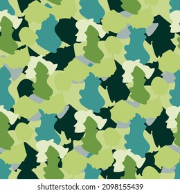 Camouflage seamless pattern. Irregular shapes endless wallpaper. Abstract animal print. Funny doodle camo elements background. Creative design for fabric, textile print, wrapping, cover