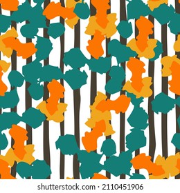 Camouflage seamless pattern. Irregular shapes endless wallpaper. Abstract animal print. Funny doodle camo elements background. Creative design for fabric, textile print, wrapping, cover