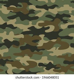 Patrón sin fisuras de camuflaje. Textura caqui, caza verde del ejército militar. Ilustración del vector