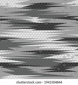 
Camouflage seamless pattern of lines and spots. Abstract camo. Print on fabric on textiles. Vector graphics