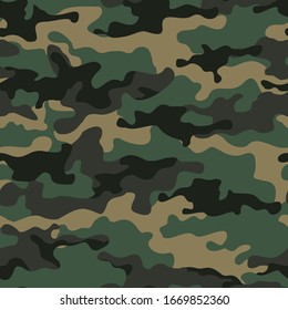 Camouflage Texture Seamless Pattern Classic Army Stock Vector (Royalty ...