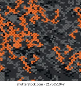 Camouflage Seamless Pattern. Military Camo Pixel. Print On Fabric And Clothing. Vector