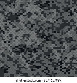 Camouflage seamless pattern. Military camo pixel. Print on fabric and clothing. Vector