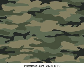 Camouflage seamless pattern. Military endless texture. Abstract camo of spots. Print on fabric and clothing. Vector illustration