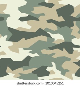 Camouflage seamless pattern with military geometric ornament. Abstract vector template with background for fabric and fashion.