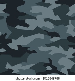 Camouflage seamless pattern with military geometric ornament. Abstract vector template with background for fabric and fashion.