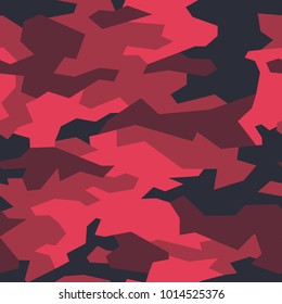 Camouflage seamless pattern with military geometric ornament. Abstract vector template with background for fabric and fashion.