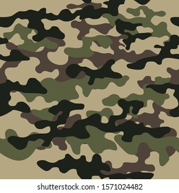 Camouflage seamless pattern military texture. Green.Print Vector