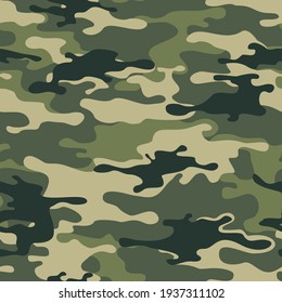 Camouflage seamless pattern Military texture. Abstract camo. Print on fabric on clothes. Vector illustration