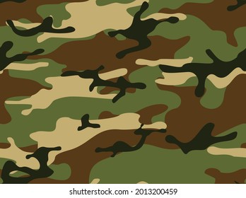 Camouflage seamless pattern. Military texture. Print on fabric and clothing. Vector illustration