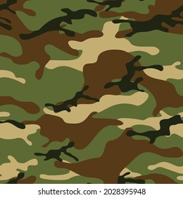 Camouflage seamless pattern. Military texture. Abstract camo from spots. Print on fabric and clothing. Vector