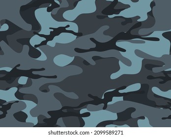 Camouflage seamless pattern. Military texture of spots. Print on fabric and clothing. Vector illustration