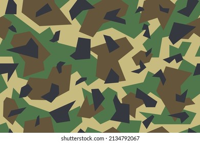 Camouflage seamless pattern. Military texture. Abstract army or hunting masking ornament. Modern polygon, triangle background. Vector design illustration.