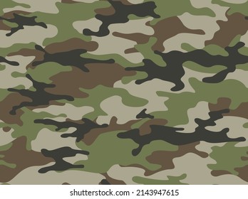 Camouflage seamless pattern. Military texture. Print on fabric and clothing. Vector illustration