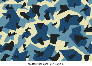 Camouflage nahtloses Muster. Militärische Struktur. Abstrakte Armee oder Jagdverzierungen. Modernes Polygon, dreieckiger Hintergrund. Vektordesign-Illustration.