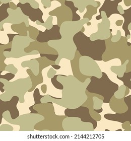 Camouflage seamless pattern. Military texture of spots. Print on fabric and clothing. Vector illustration