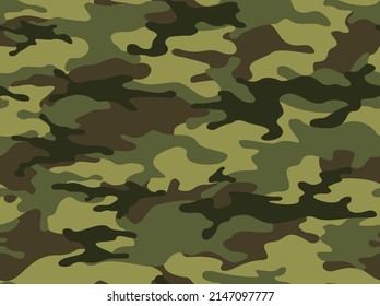 Camouflage seamless pattern. Military texture. Print on fabric and clothing. Vector illustration
