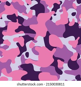 Camouflage seamless pattern. Military texture of spots. Print on fabric and clothing. Vector illustration
