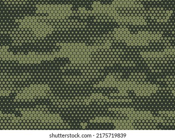 Camouflage seamless pattern. Military texture mosaic. Modern  camo. Print on fabrics and clothes. Vector illustration