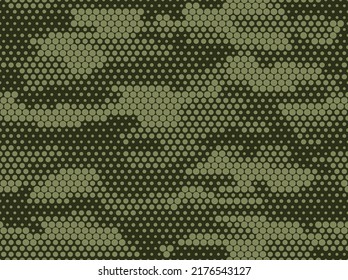 Camouflage Seamless Pattern. Military Texture Mosaic. Modern  Camo. Print On Fabrics And Clothes. Vector Illustration