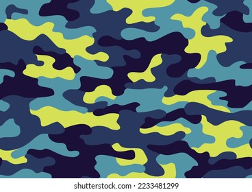 Camouflage seamless pattern military texture. Abstract modern endless camo backgound. Fabric textile print template. Vector illustration.