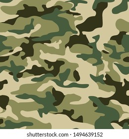 Camouflage seamless pattern. Military texture.Print on fabric on paper.