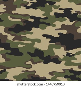 Camouflage seamless pattern military. . Vector.