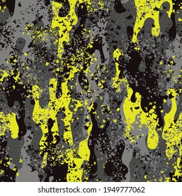 Camouflage seamless pattern modern. Abstract camo. Endless texture from spots. Modern digital print for fabric and clothing. Vector illustration