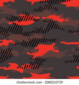 Camouflage seamless pattern modern. Abstract camo from spots and lines. Print on fabric and clothing. Vector