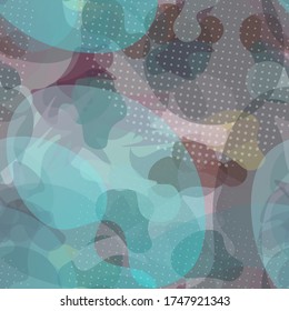 Camouflage Seamless Pattern. Modern Fashion Camouflage. Graffiti  Endless Repeats Surface. Vector Camo Fabric . Woodland Concept. Creative Army Hunting Print. Extreme Style Illustration.
