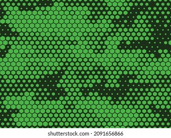 Camouflage seamless pattern modern. Military texture from hexagonal elements. Print on fabric and clothes. Vector