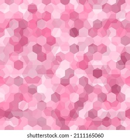 Camouflage nahtloses Muster mit rosafarbenem hex endlosen geometrischen Camo-Ornament. Abstrakter, moderner, mädchenhafter Hintergrund. Vektor-Sechskantglas-Konzept für Visitenkarten, Webdesign oder Dekoration