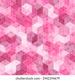 Camouflage nahtloses Muster mit rosafarbener sechseckiger endloser geometrischer Kamera