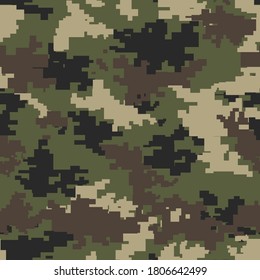 Patrón sin fisuras de camuflaje. Pixel. Camo del ejército. Ejército. Imprimir
