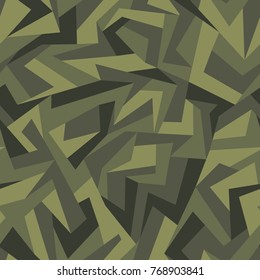 Camouflage seamless pattern with polygonal urban ornament. Vector illustration.