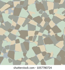 Camouflage. Seamless pattern. Quadrangles broken into multi-colored fragments chaotically located.