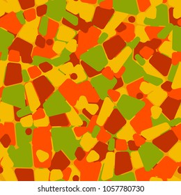 Camouflage. Seamless pattern. Quadrangles broken into multi-colored fragments chaotically located.