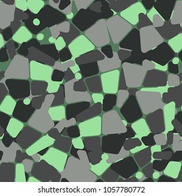 Camouflage. Seamless pattern. Quadrangles broken into multi-colored fragments chaotically located.