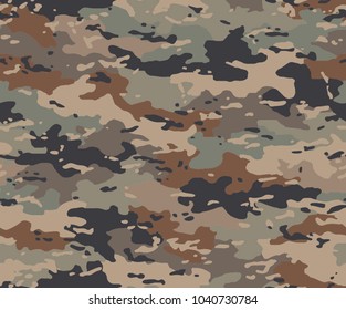 Camouflage seamless pattern. Seven colors of the natural environment.