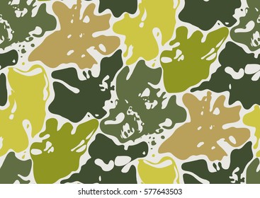 Camouflage seamless pattern in a shades of green, brown, beige colors.