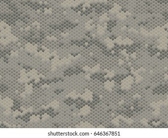 Camouflage seamless pattern. Snake skin texture. Black and gray shades.