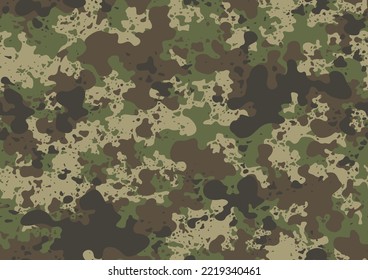 Camouflage seamless pattern of splash drops. Abstract modern camo endless background in military style for fabric and fashion print. Vector ilustration.