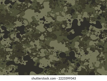 Camouflage seamless pattern of splash drops. Abstract modern camo endless background in military style for fabric and fashion print. Vector ilustration.