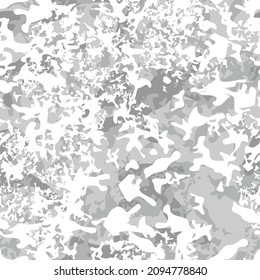 Camouflage seamless pattern from spots. Abstract texture. Winter camo. Print on fabric and clothing. Vector illustration