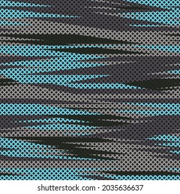 Camuflaje sin fisuras de patrones y líneas con formas de cuadrícula. Resumen camo. Textura militar. Imprima sobre tela en ropa. Diseño vectorial moderno